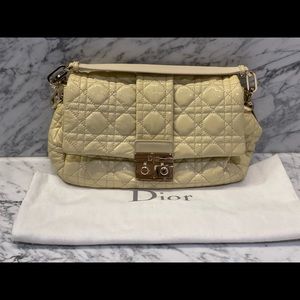 Christian Dior Beige Cannage Patent Leather